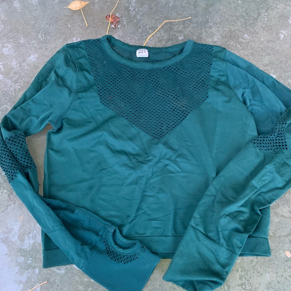 Forest Green Lasercut Seamless Crop Top